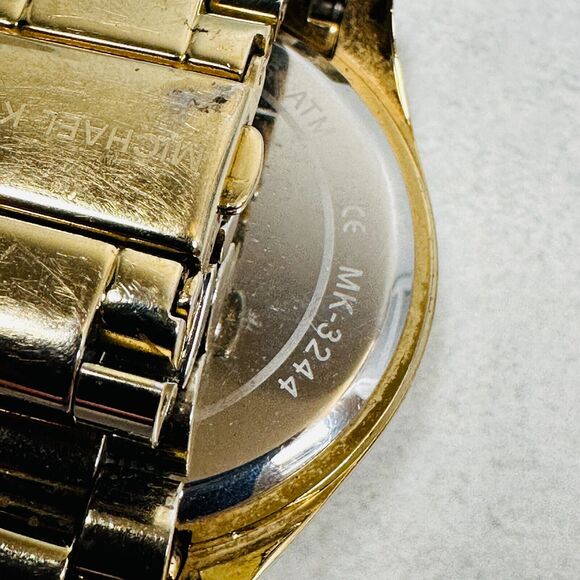 Michael Kors Watch Womens 40mm Crystal Bezel Gold Tone Blake New Battery - Picture 11 of 15